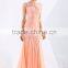 Charming Flower Applique Beaded Sexy Back Lace Tulle Brand Evening Gown Dress