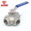 Superior quality fast stainless steel three way ball valve with handles