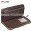 QIALINO Wholesale Zip Wallet Genuine Leather long purse wallet handbag