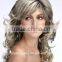 Wholesale long hair curly synthetic blonde wigs, dye ombre grey color wigs