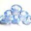 AAA Blue Topaz Color Quartz Smooth Handmade Big Hole Tyre Beads
