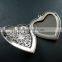 57mm big filigree heart shape vintage style antiqued silver flower photo locket DIY pendant charm jewelry supplies 1133002