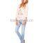 Destroyed Women Skinny Jeans With Handsanding Resin Whiskering (LOTX216)