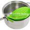 2016 China  Best Selling Mesh Silicone Clip-On Snap and Strain Strainer, Green