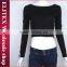 Wholesale black weave sleeves sexy fashion hot latest design sweatshirt