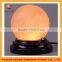 himalayan floor salt crystal lamp for home with wooden base design