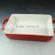 Hot Wholesale red glazed ceramic bake plate with handles for daily use stock