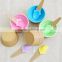 Set of 4pc Plastic ice cream serving bowls with spoons