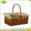 Factory price graceful washable rectangular new poly willow wicker picnic hamper basket