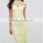 New Sleeveless High Neck Evening Party Dresses Fashion Knee Length Pencil Women Bodycon Lace Mesh Bandage Dress