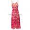 High quality Backless Spaghetti Strap V-neck Long Lace Prom Dresses back with zipper