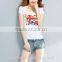 The new model fashion woman rounded hem t shirt cotton model custom printing joker simple flag t-shirt