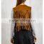 Lotus ethnic clothes imitation suede fringed vest tassels cape for women oem