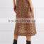 Wholesale Women Apparel A-line Newest Leopard-print Rubberized Midi Skirt(DQE0396SK)