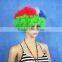 Women Football Cup National Flag Fans Wig Fanatic Halloween Colorful Party Wig Afro Kinky Curly Wigs Synthetic