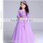 High Quality Violet Elegant Girls Princess Long Sleeveless Wedding Dresses Ball Gown Dress Appliques Purple Tulle Party Dresses