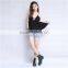 guangzhou ladies clothing black box pleat peplum top black, blusa cropped, clothes online