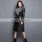 Euro Fashion Real Curly Lamb Fur Long Overcoat with Silver Fox Fur Collar and Leathe Belt Sheep Skin Fur Overcoat