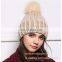 2016 Winter Two Colors Top Ball Crochet Hat