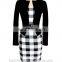 2016 BAIYIMO Women Colorblock Wear to Work Business Party Bodycon One-piece Dress latest hot sale