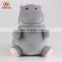Safety standard cute soft grey plush hippo stuffed toys