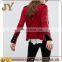 Red Jersey Zip Fastening Military Women Jackets with Shoulder Epaulettes JYABF019