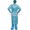 HQ standard 45GSM Blue SMS disposable medical surgical gown sterile