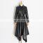TWOTWINSTYLE PU Leather Lapel Collar Long Sleeve High Waist With Sashes Women's Coats 2020