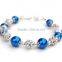 latest pearl slave bracelet design with diamond crystal ring bracelet