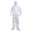 white protective clothing PP  PE waterproof disposable coverall with hood safety