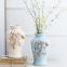 Nordic Palace Creative Romantic Gild Blue Yellow Tall Ceramic Flower Vase For Indoor decor