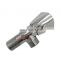 One-key switch two-way brushed nickel brass angle valve for bathroom