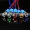12mm LED Light Metal Push Button Switch 5 Colors 4 Pin annular Car power signal Power Button Switch 3V 6V 12V 24V 220V