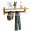 Bamboo Wooden Wall Mounted Coat Rack Wall Mount With Shelf Photo Frame Shelf Hooks Perfect Touch for Entryway Kitchen Bathroom
