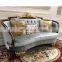Solid wood Structure European style fabric golden sofa set for living room