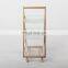 Nordic Shelf  Storage Trolley 3 Tier Kitchen Rolling wooded leg Utility Cart with wood Wheels