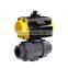 COVNA Air Actuator Double Union PVC Plastic 2 Ways Pneumatic Control Ball Valve