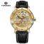 FORSINING 9005 Men Automatic Mechanical Stainless Steel Case Watch High Quality Leather Watch Strap