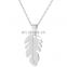 Vintage Stainless Steel Feather Necklaces For Women Gold Chain 2020 Collier Femme Leaves Feather Necklace Lucky Party Gift