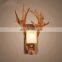 Vintage resin Deer Animal LED wall lamp restaurant coffee shop decorative wall light led gold antler wall lamp