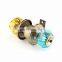Made in China colorful cristal entry cylindrical door knob lock with 3 brass computerized keys
