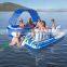 Outdoor 6-10 person Lake Pool River Floating Island Raft with Canopy