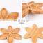 Chinese Six Pattern Flower Shaped Fruit Cakes Dried Sushi Food Plate Bamboo Serving Tray