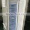 Silver color slim vertical freezer with outside handle