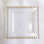 Clear Plastic Square Charger Plates With Gold Beaded Rims Wedding Decoration Dishes