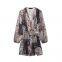 2025 New Spring/summer Mini Dress With Belt and Floral Print