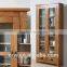 Y-1509 Modern corner bookcase with glass doors and drawers