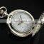 New Mens Smooth Stainless Steel Case White Dial Roman Numbers Modern Pocket Watch with Chain