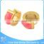Candy color gold plated hoop earrings, rhinestone princess accessories earring