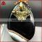 Fashion spring feeling wire wrap natural stone oval onyx agate slice & shell flower crystal beads brooch or pendant jewelry